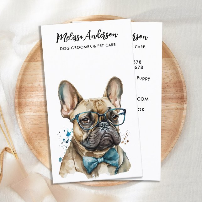 French Bulldog Personalised Dog Groomer Pet Sitter Business Card (Creator Uploaded)