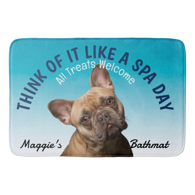 French Bulldog Personalised Dog Lover Bath Mat (Front)