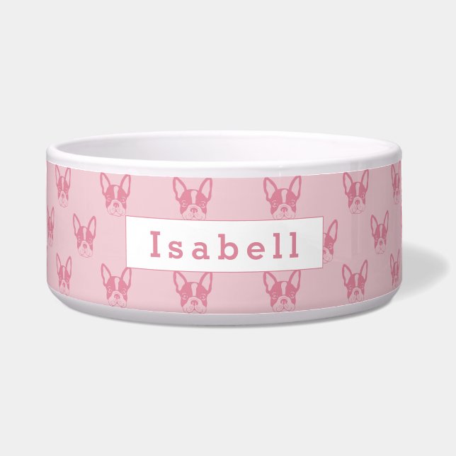 French Bulldog Personalised Dog Water Bowl (Front)