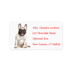 French Bulldog Personalised Name Address Label