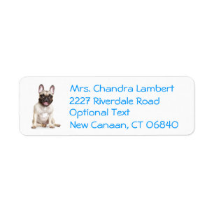 French Bulldog Personalised Name Address Label
