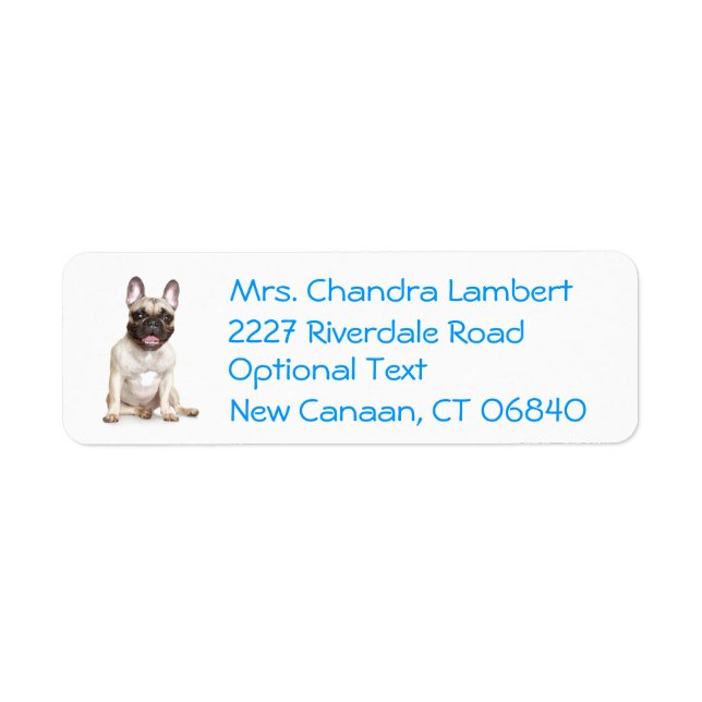 French Bulldog  Personalised Name Address Label (Front)