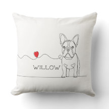 French Bulldog Pet Line Art with Name Bed