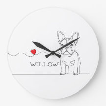 French Bulldog Pet Line Art with Name Bed