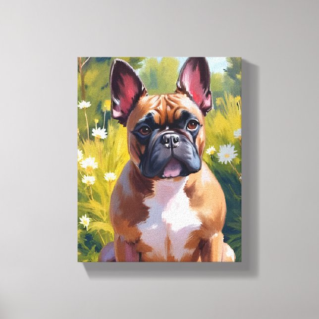 French Bulldog Pet Painting Dog Art Canvas Print (Front)