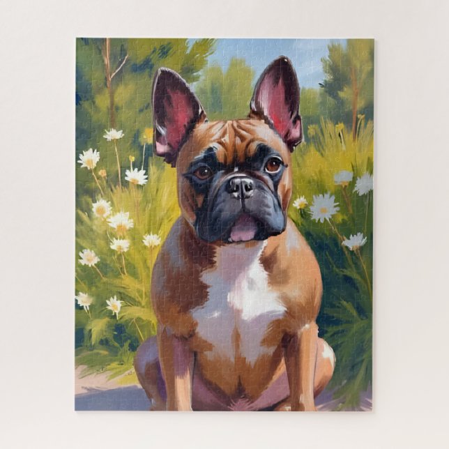 French Bulldog Pet Painting Dog Art Jigsaw Puzzle (Vertical)