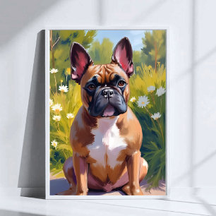 French Bulldog Pet Painting Dog Art Poster