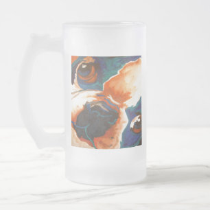 French Bulldog Pet Portrait Frosted Glass Beer Mug