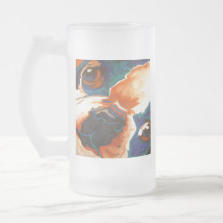French Bulldog Pet Portrait Frosted Glass Beer Mug