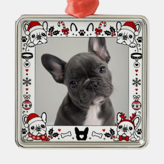 French Bulldog Photo Frame Cute Dog Metal Tree Decoration