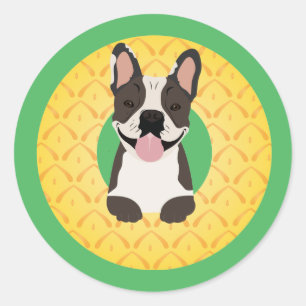 French Bulldog Pineapple Fruit Classic Round Sticker
