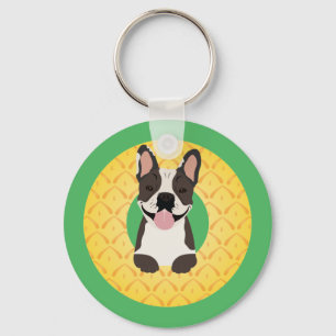French Bulldog Pineapple Fruit Key Ring