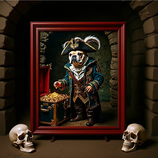 French Bulldog Pirate Blue Gold Coat Poster (Creator Uploaded)