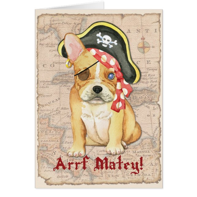 French Bulldog Pirate Card (Front)