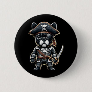 French Bulldog Pirate Dog Halloween Party 6 Cm Round Badge
