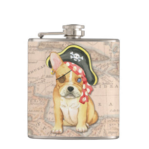 French Bulldog Pirate Hip Flask