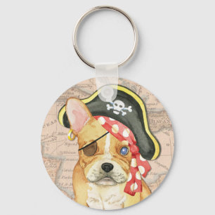 French Bulldog Pirate Key Ring