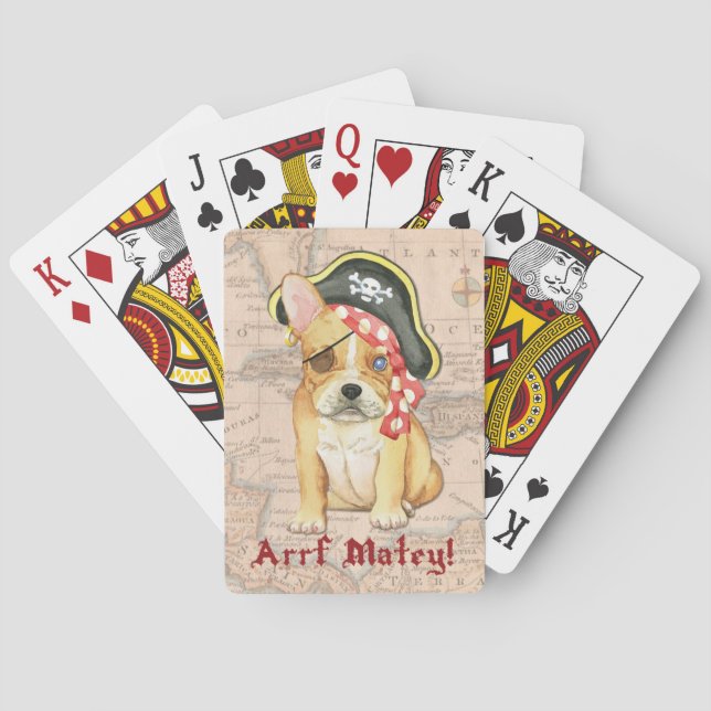 French Bulldog Pirate Playing Cards (Back)