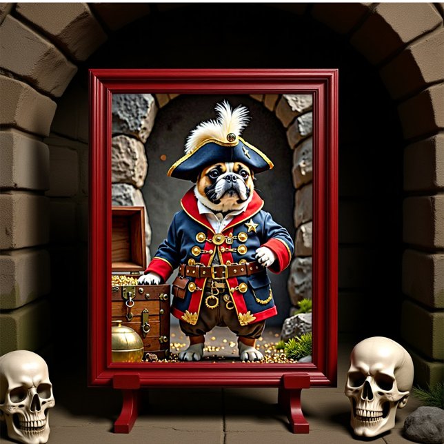 French Bulldog Pirate Regal Explorer Poster (Creator Uploaded)