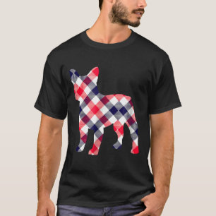French Bulldog Plaid Dog Frenchie Silhouette V1 T-Shirt