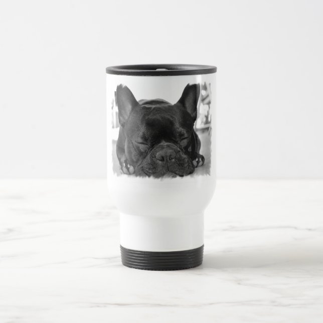 French Bulldog Plastic Travel Mug (Center)
