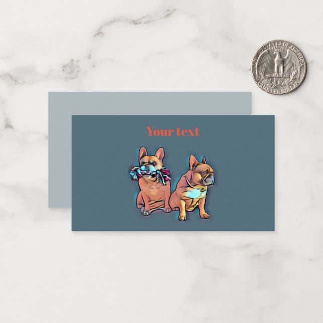 French Bulldog play with fun Card (Front/Back In Situ)