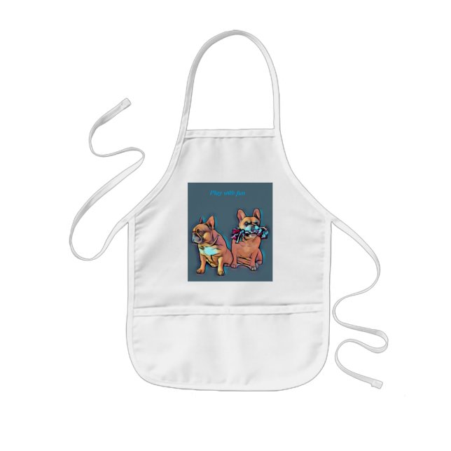 French Bulldog play with fun Kids Apron (Front)