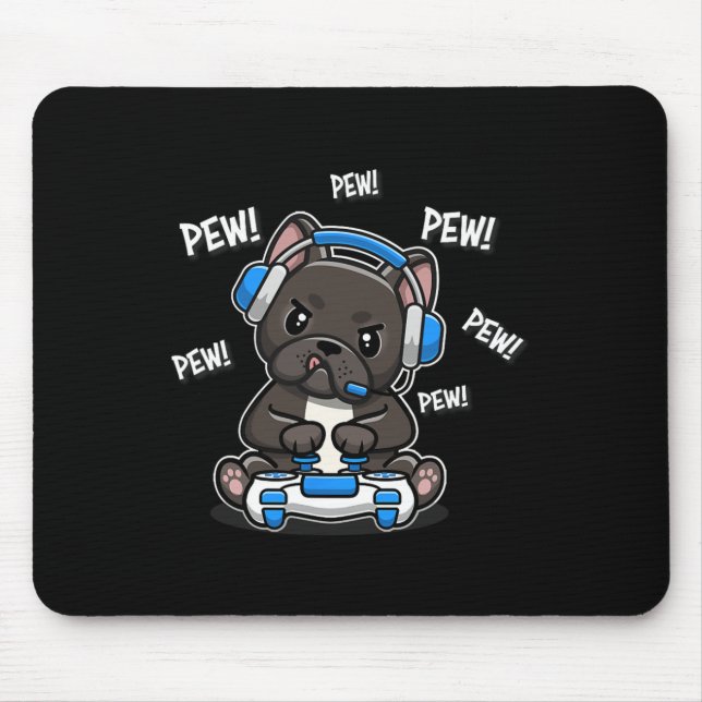 French Bulldog Player Video Game  Mouse Mat (Front)