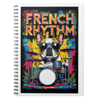 French Bulldog Playing Drums Notebook
