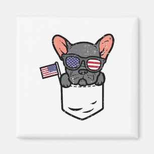 French Bulldog Pocket Frenchie American Usa 4th Of Magnet