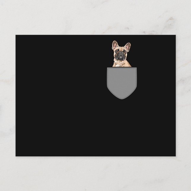 French Bulldog Pocket Postcard (Front)