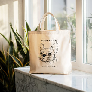 French Bulldog Portrait Large Tote Bag