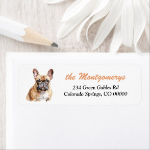 French Bulldog Portrait Return Address