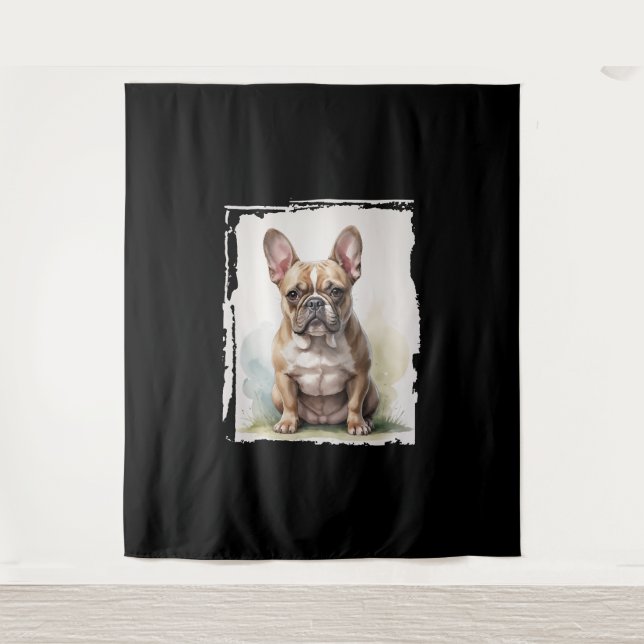 French Bulldog Portrait Tapestry (Front)