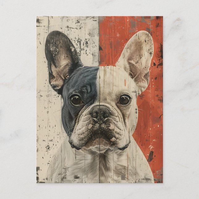 French Bulldog portrait vintage artwork Postcard (Front)