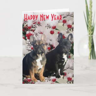 French Bulldog postcard Happy New Year