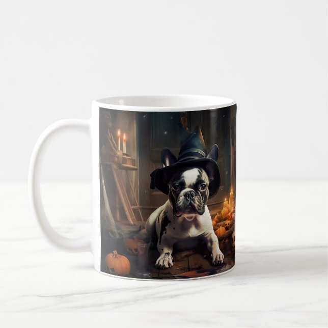 French Bulldog Pumpkins Halloween Scary Coffee Mug (Left)