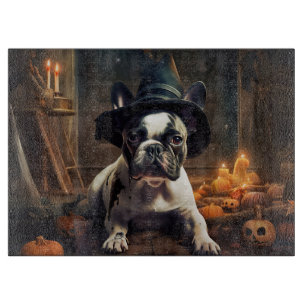 French Bulldog Pumpkins Halloween Scary Cutting Board