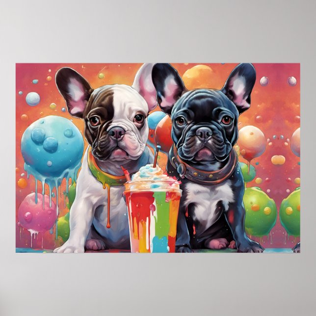 French Bulldog Puppies , Milkshake Poster (Front)