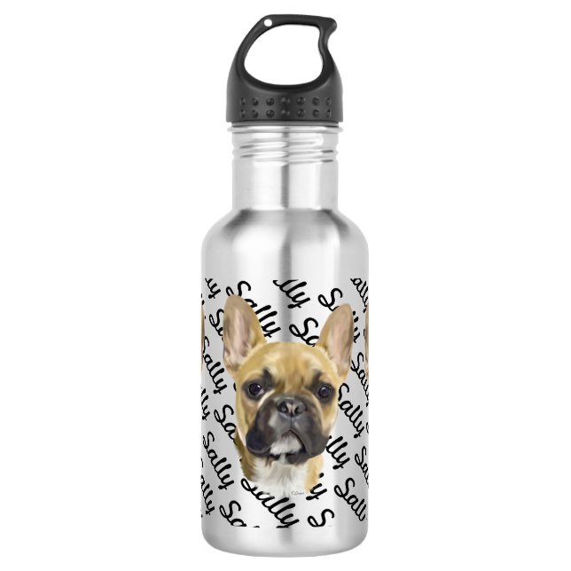 French Bulldog Puppy 532 Ml Water Bottle (Front)