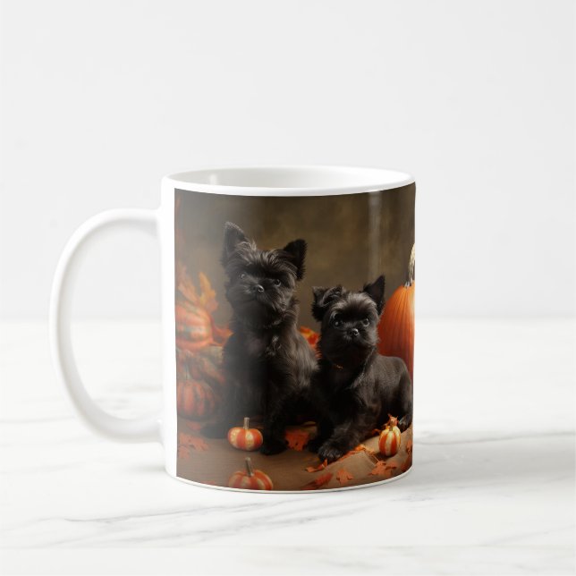 French Bulldog Puppy Autumn Delight Pumpkin Coffee Mug (Left)
