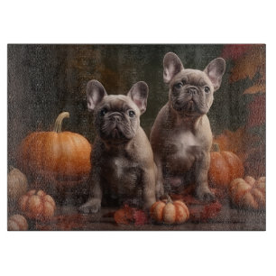 French Bulldog Puppy Autumn Delight Pumpkin Cutting Board