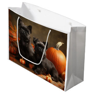 French Bulldog Puppy Autumn Delight Pumpkin Large Gift Bag