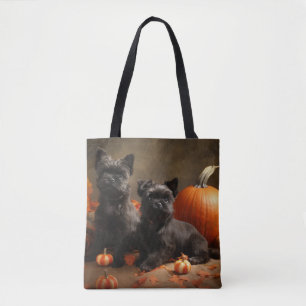 French Bulldog Puppy Autumn Delight Pumpkin Tote Bag