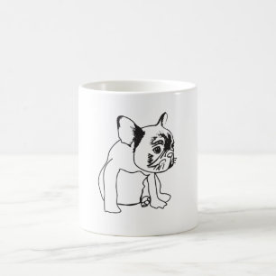 French Bulldog Puppy Black and White Drawing Mug