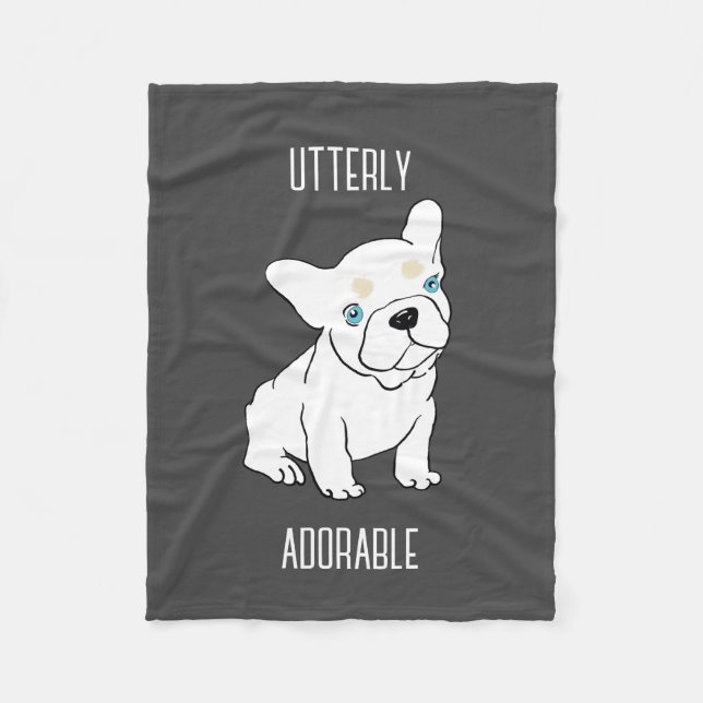 French Bulldog Puppy Cartoon Fleece Blanket (Front)