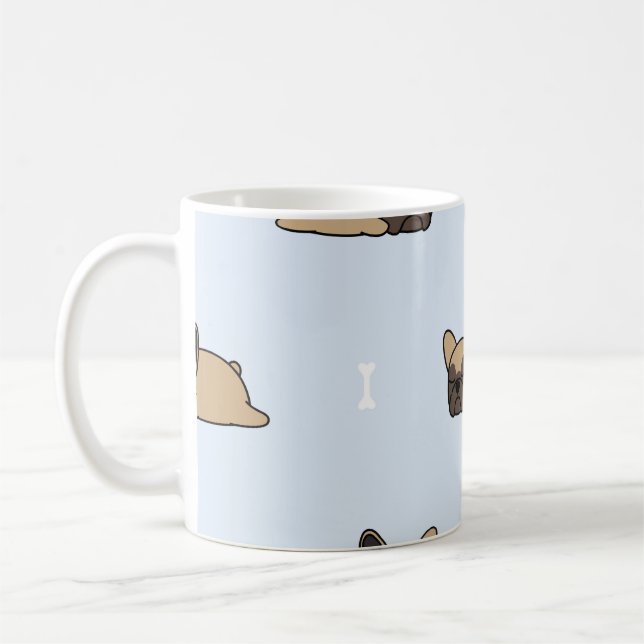 French bulldog puppy, cute sleeping pattern. coffee mug (Left)