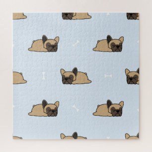 French bulldog puppy, cute sleeping pattern. jigsaw puzzle
