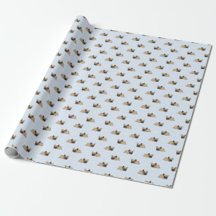 French bulldog puppy, cute sleeping pattern. wrapping paper