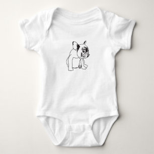 French Bulldog  Puppy Drawing Jersey Bodysuit